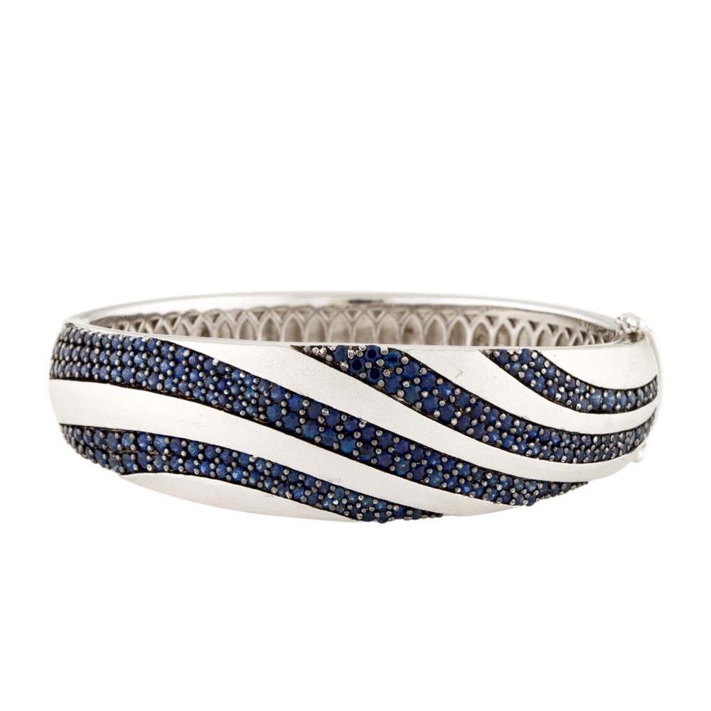 EFFY STERLING SILVER SAPPHIRE BANGLE BRACELET